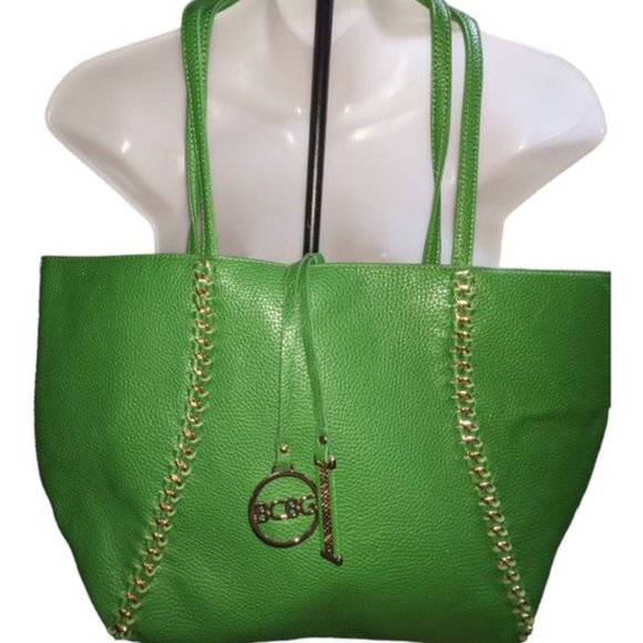 BCBG Green BG  Tote Bag Pebbled Green - Picture 1 of 3